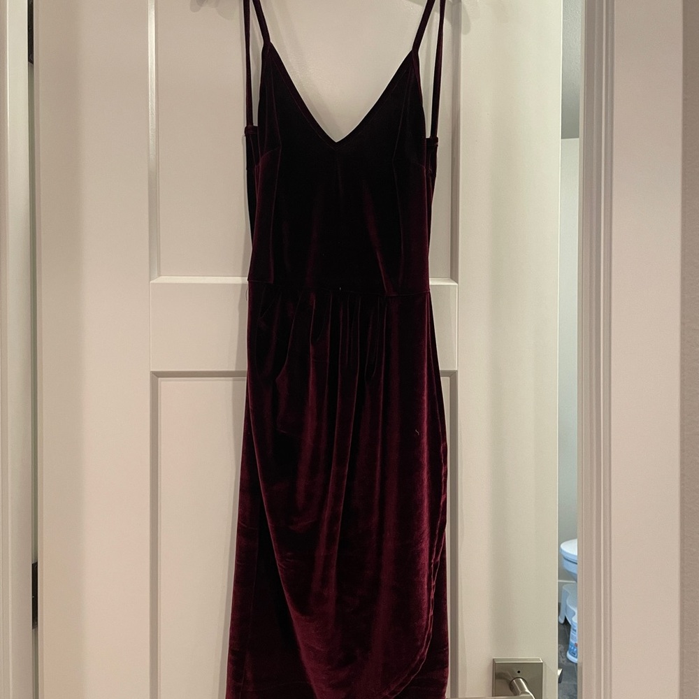 SHEIN Burgundy Velvet Dress